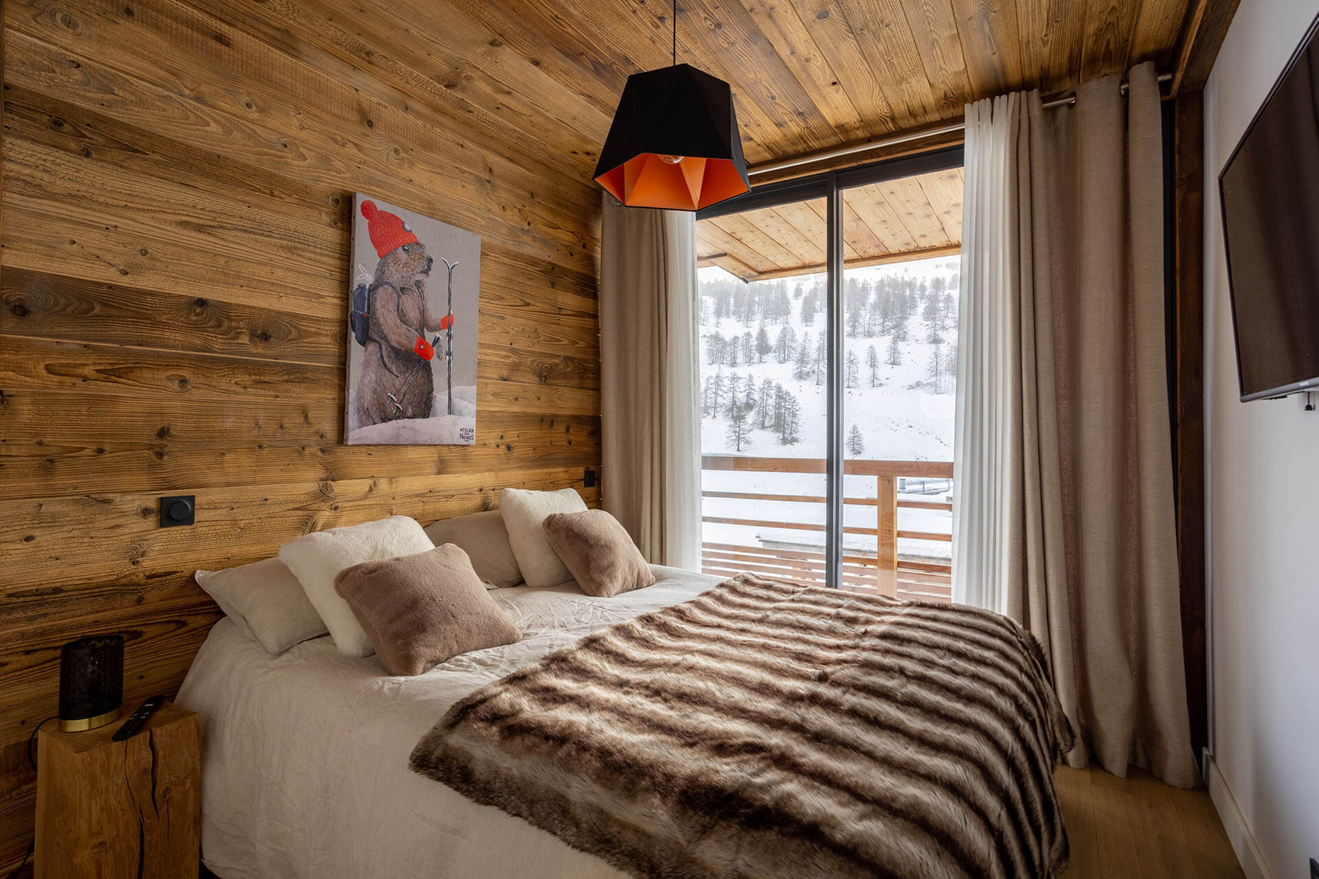 Chalet luxe Vars chambre marmotte